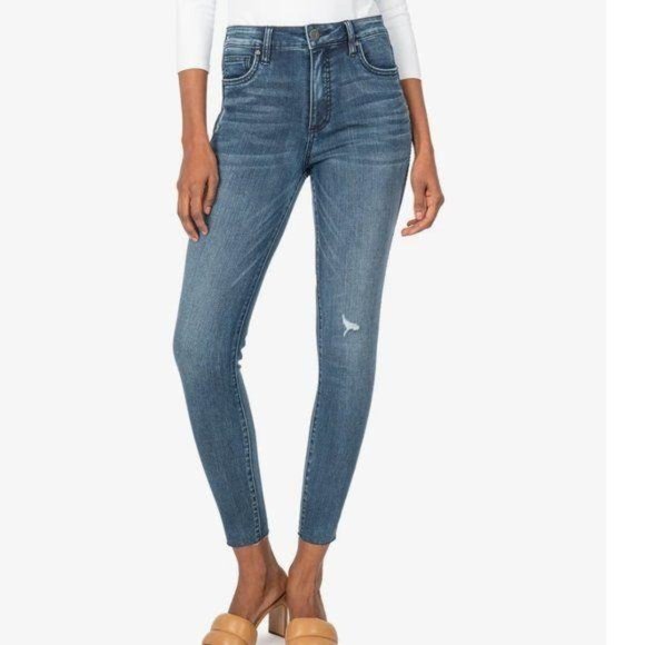 Kut from the Kloth Denim - Kut From The Kloth Fray Hem High Rise Skinny Jeans
